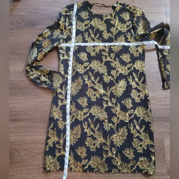 Equipment Femme Gold/Black Sheath Cocktail Mini Dress - www.joarbit.com